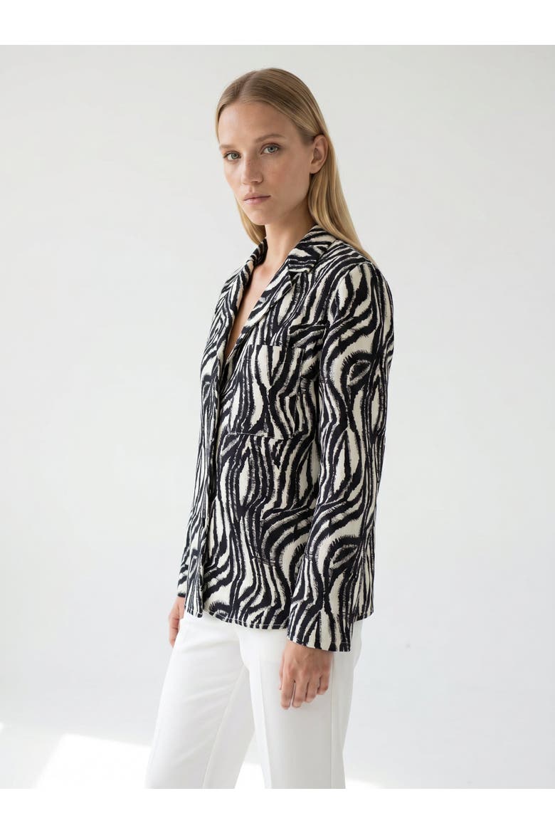 Adelaide Zebra Print Long Sleeve Shirt, Alternate, color, MULTI COLOR