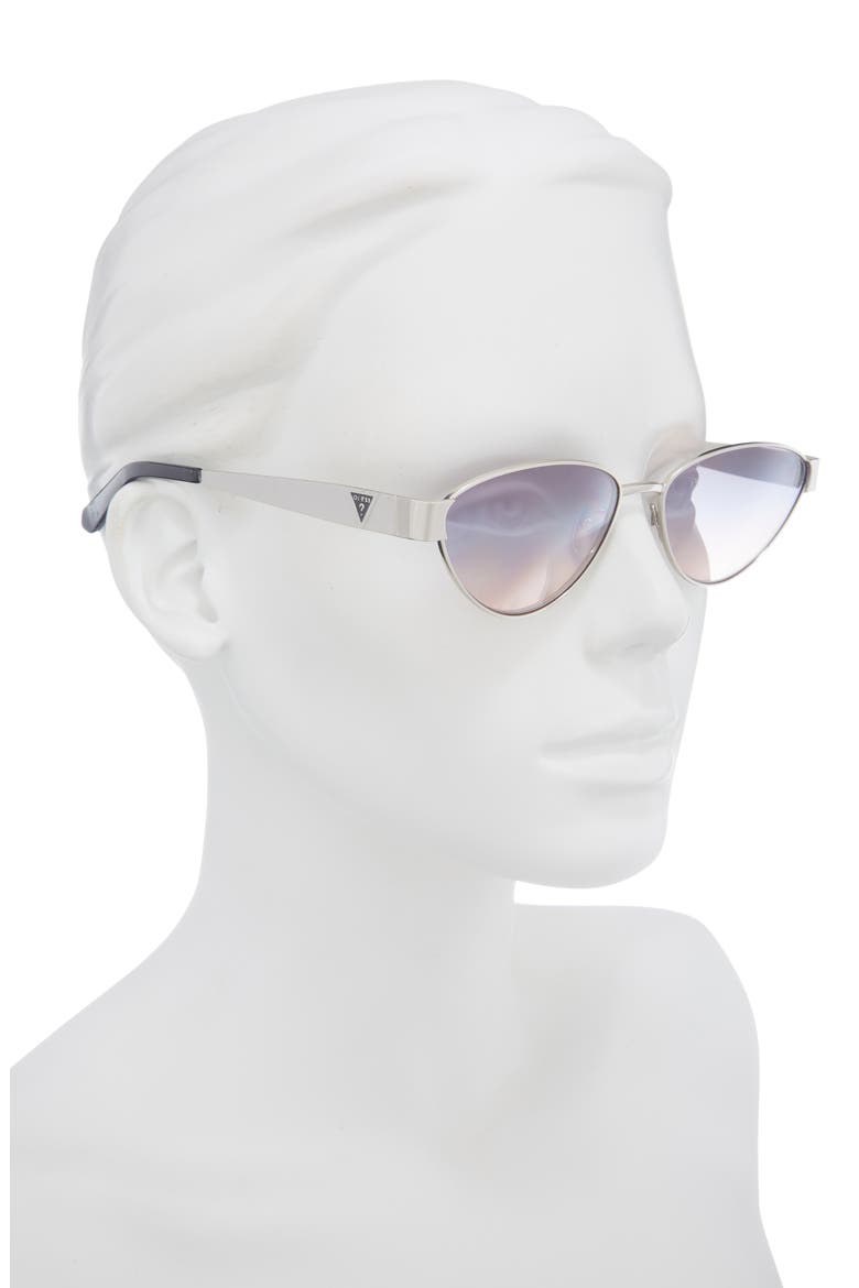 58mm Cat Eye Sunglasses, Alternate, color, NICKELTIN / GRADIENT BORDEAUX
