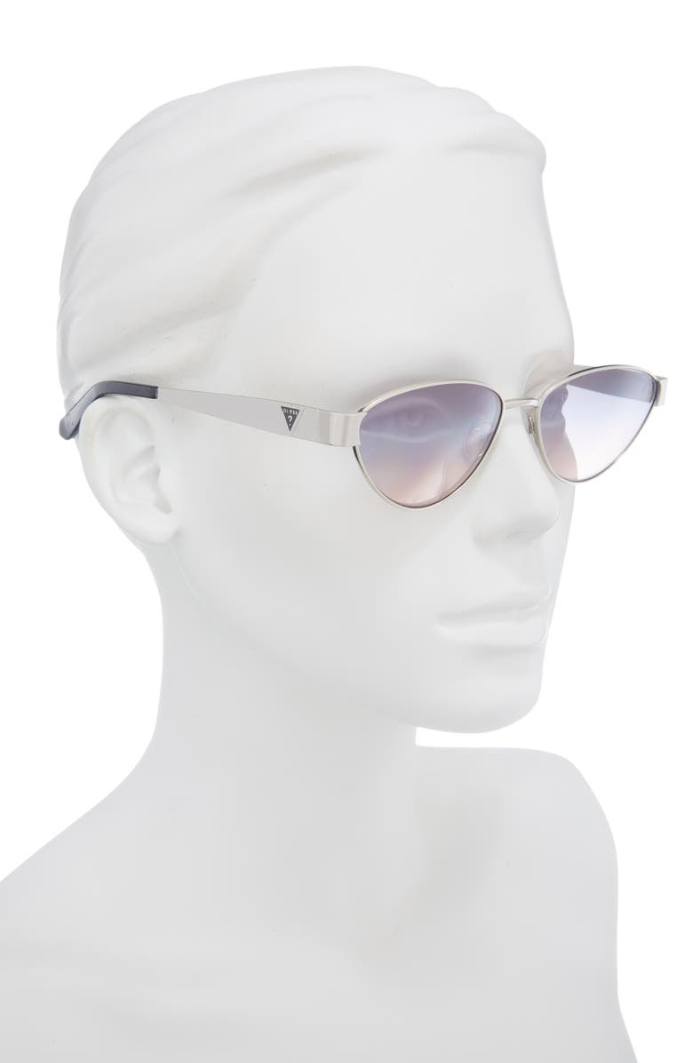 GUESS 58mm Cat Eye Sunglasses, Alternate, color, Nickeltin / Gradient Bordeaux