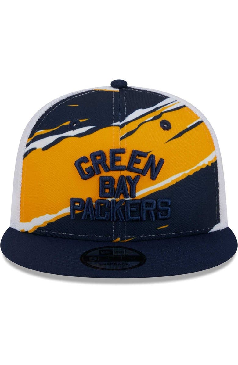 New Era Men's New Era Navy Green Bay Packers Historic Tear Trucker 9FIFTY Snapback Hat, Alternate, color, 