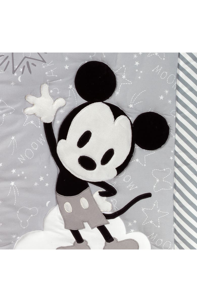 Lambs & Ivy Disney Baby Mickey Mouse 4-Piece Crib Bedding Set, Alternate, color, Gray