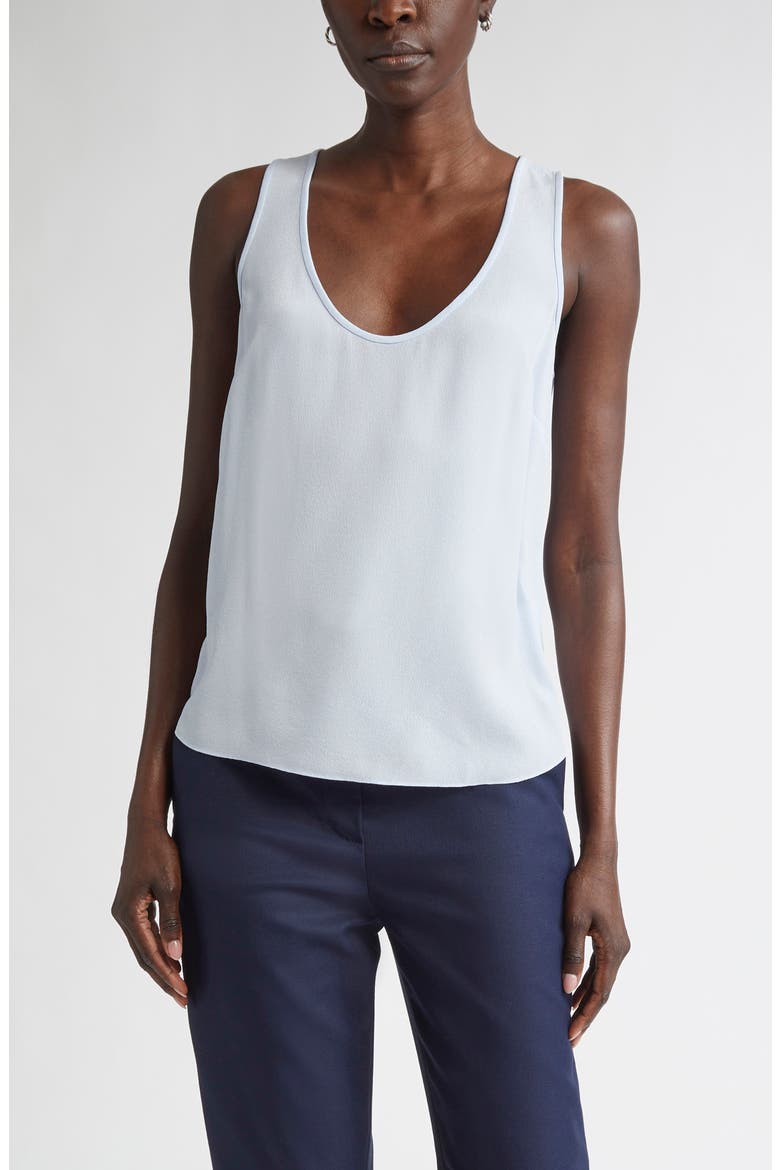 Silk Crepe Shell, Main, color, BLUE LAGOON