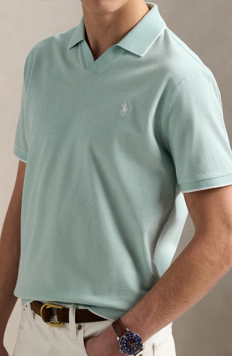 Polo Ralph Lauren Jacquard Mesh Polo Shirt, Alternate, color, Light Green