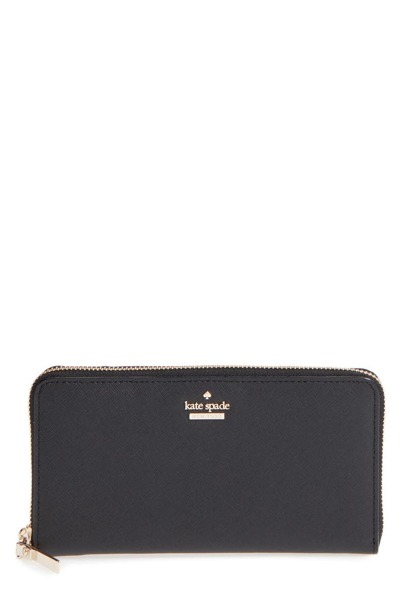 'cameron street - lacey' leather wallet, Main, color, BLACK