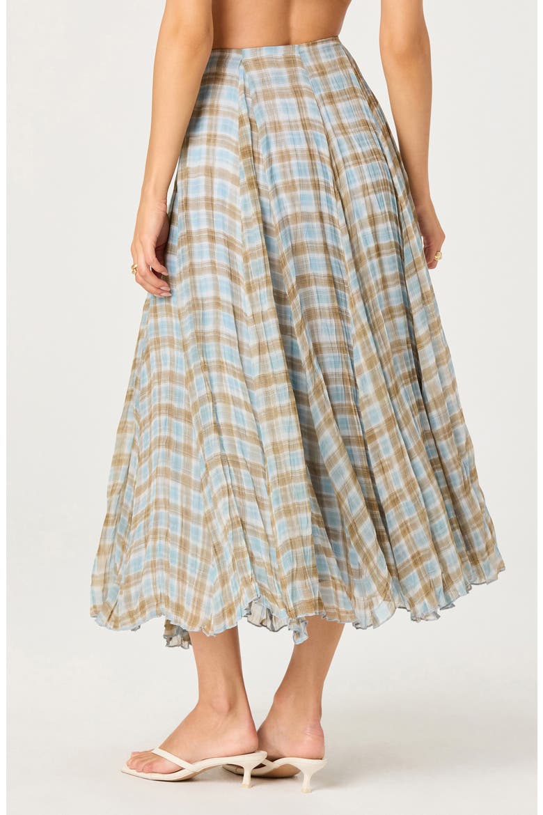Fiori Plaid Skirt, Alternate, color, BLUE BROWN PLAID