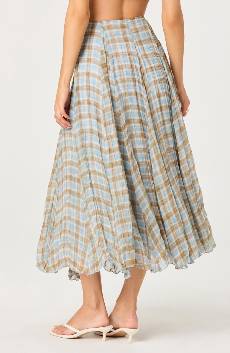 ASTR the Label Fiori Plaid Skirt, Alternate, color, Blue Brown Plaid