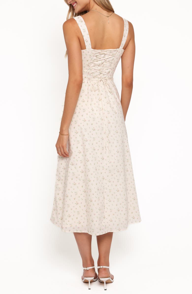 Petal & Pup Clarissa Floral Fit & Flare Midi Dress, Alternate, color, White Floral