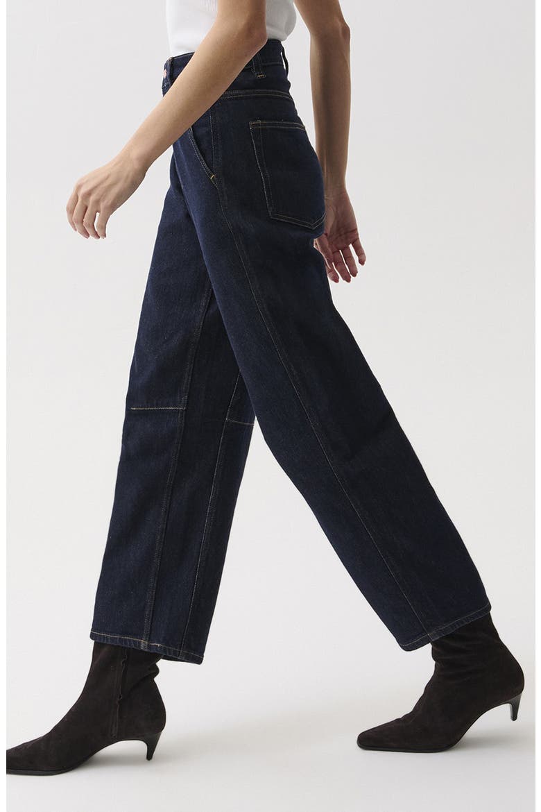 Beau High Waist Wide Leg Petite Jeans, Alternate, color, NIGHTFALL