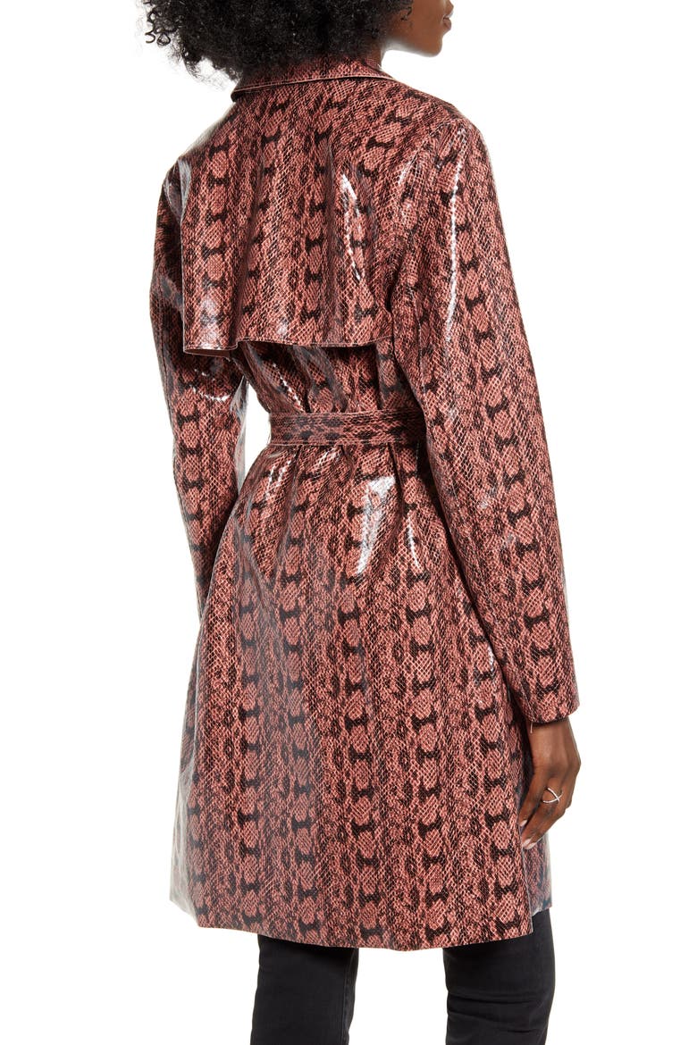 Sneak Attack Snakeskin Trench Coat, Alternate, color, SNEAK ATTACK