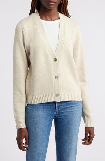 Wyeth Harriet Wool Blend Cardigan In Oatmeal