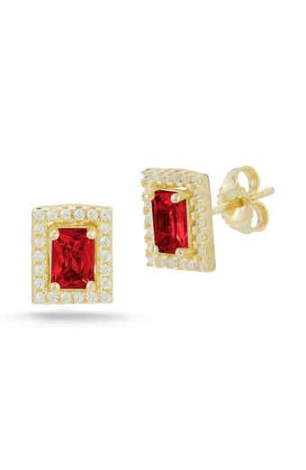 14k Gold Plated Silver Cluster Stud Earrings