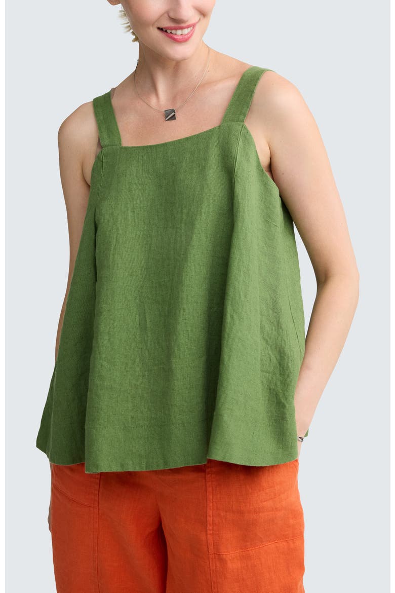 Mariel Square Neck Linen Top, Alternate, color, Apple Green