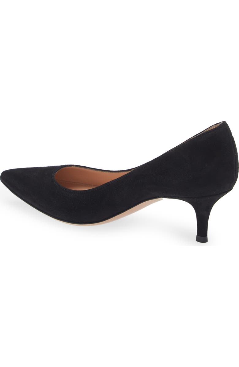 Gianvito Rossi Kitten Heel Pointed Toe Pump, Alternate, color, Black