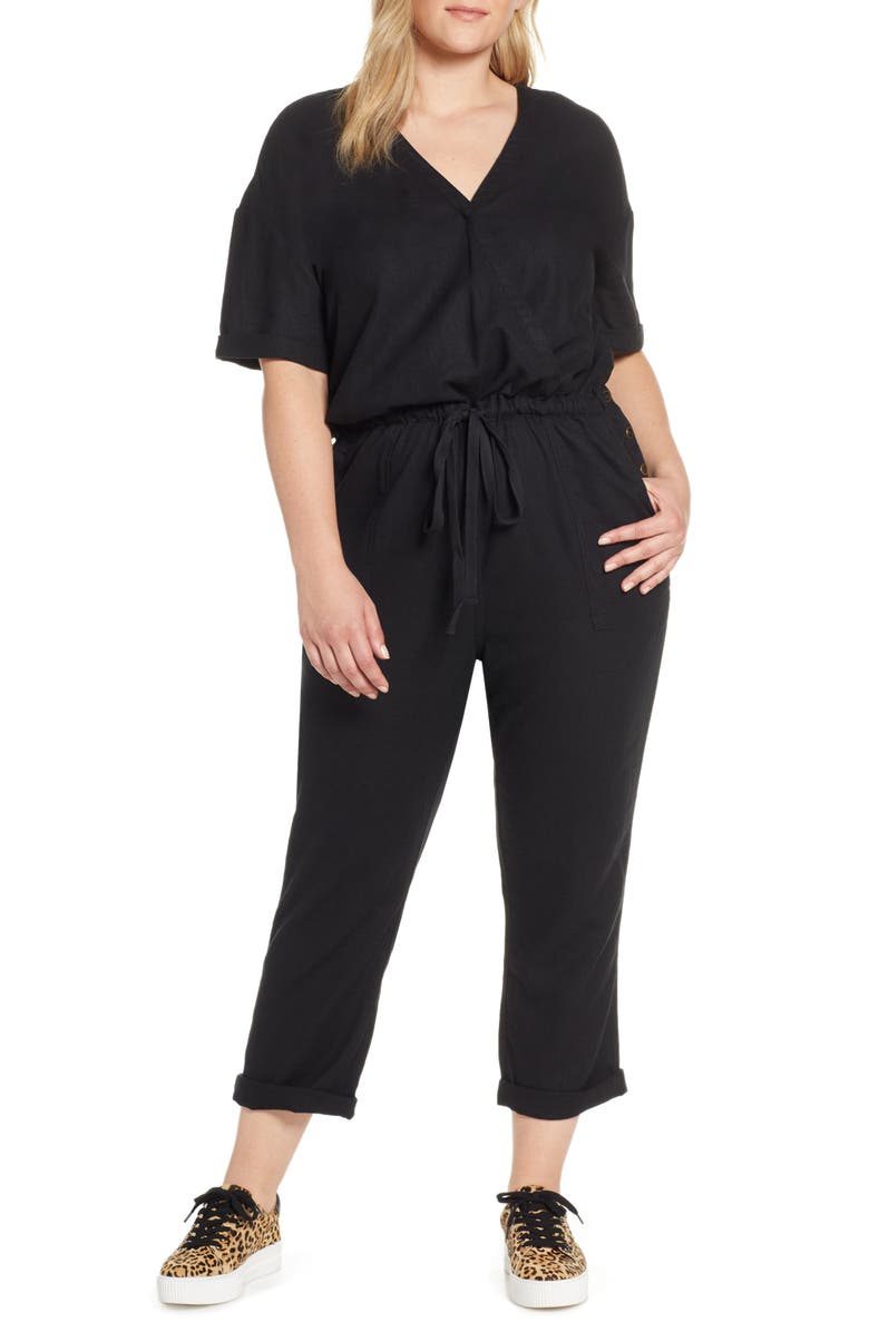 Caslon<sup>®</sup> Faux Wrap Jumpsuit, Alternate, color,