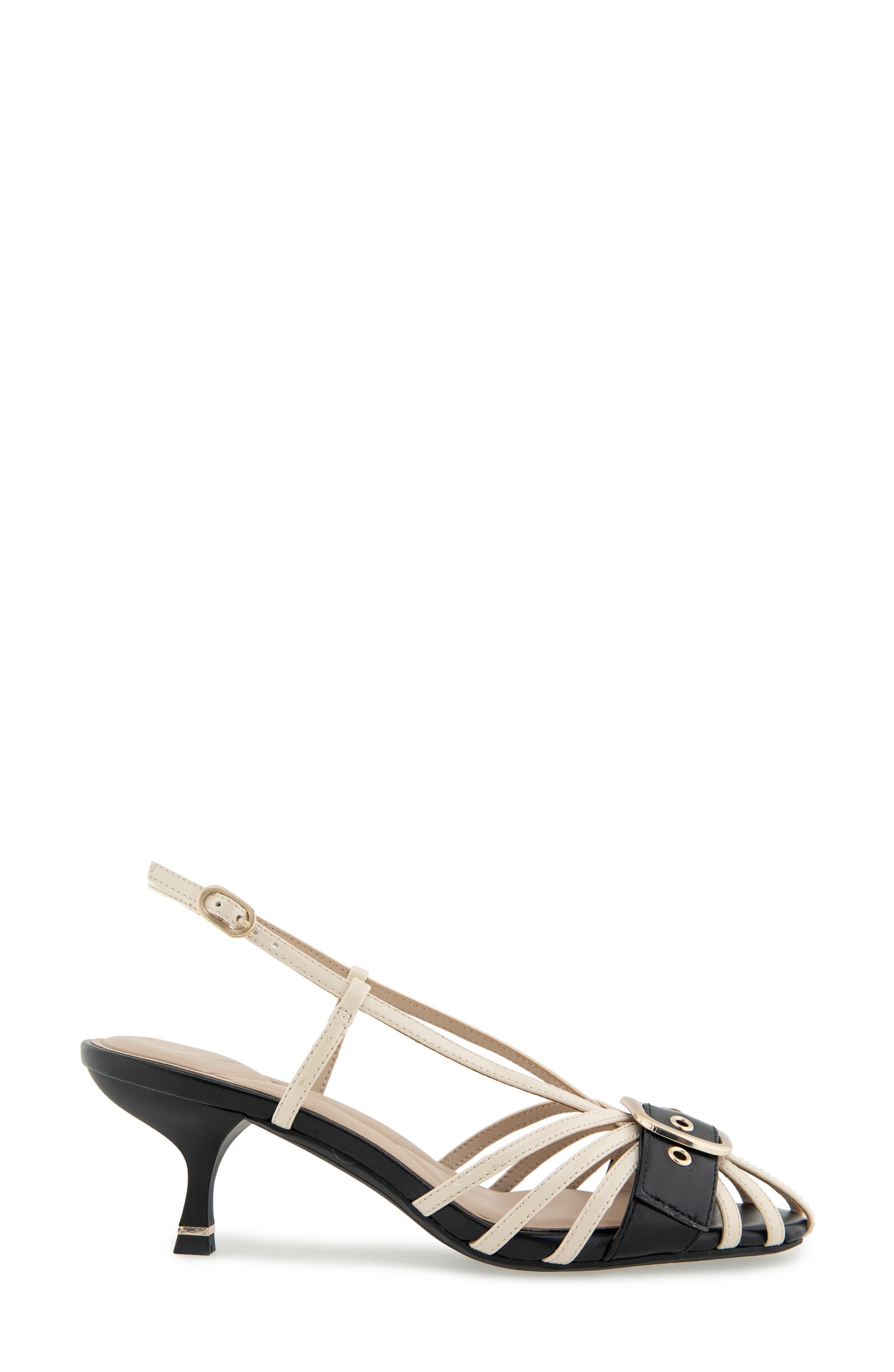 Kenneth Cole Glenda Slingback Sandal, Alternate, color, Sand/Black Patent