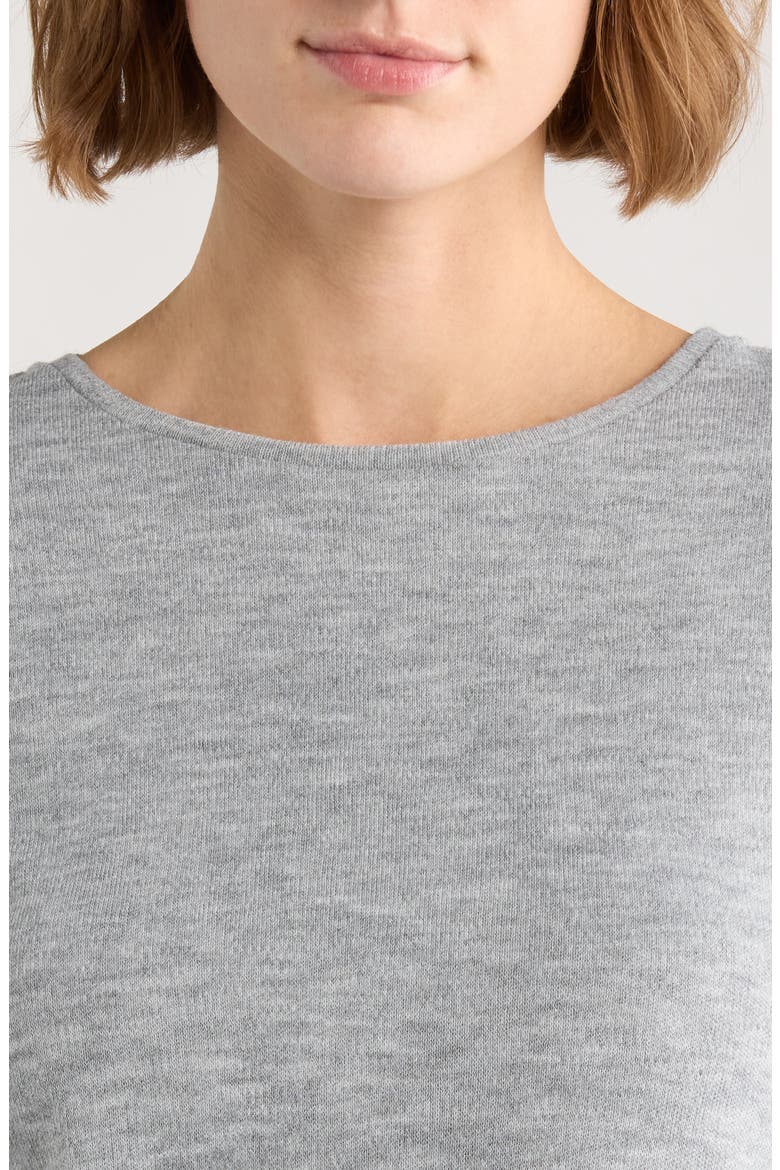 Three Quarter Sleeve Knit Top, Alternate, color, SILVER HEATHER