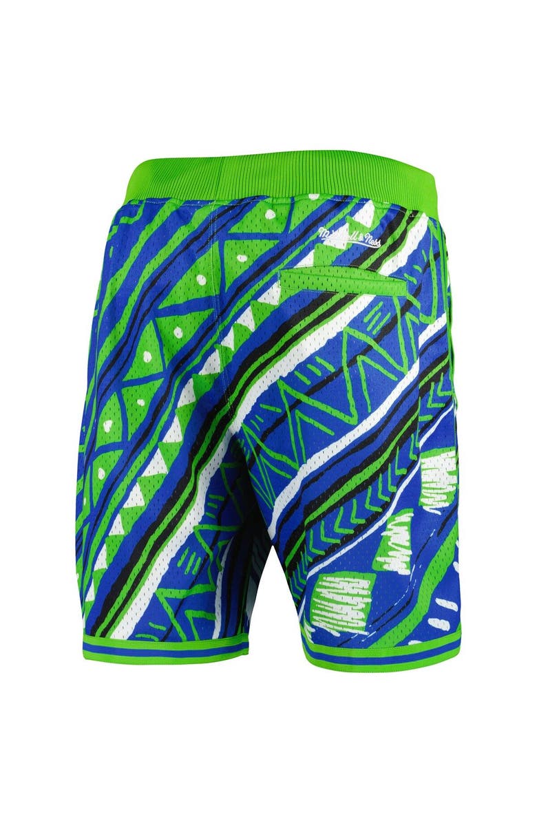Mitchell & Ness Men's Mitchell & Ness Blue Seattle Sounders FC Tribal Fashion Shorts, Alternate, color, Blue