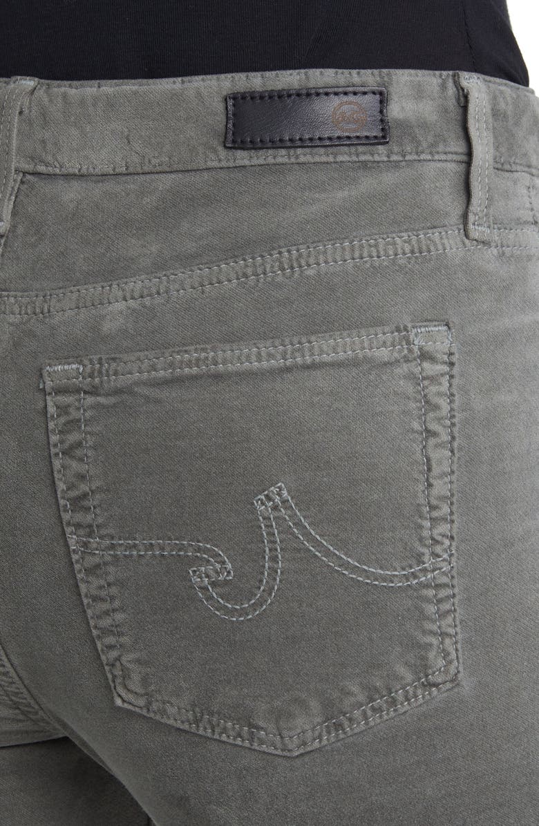 AG The Farrah High Waist Velvet Jeans, Alternate, color, Armory Green