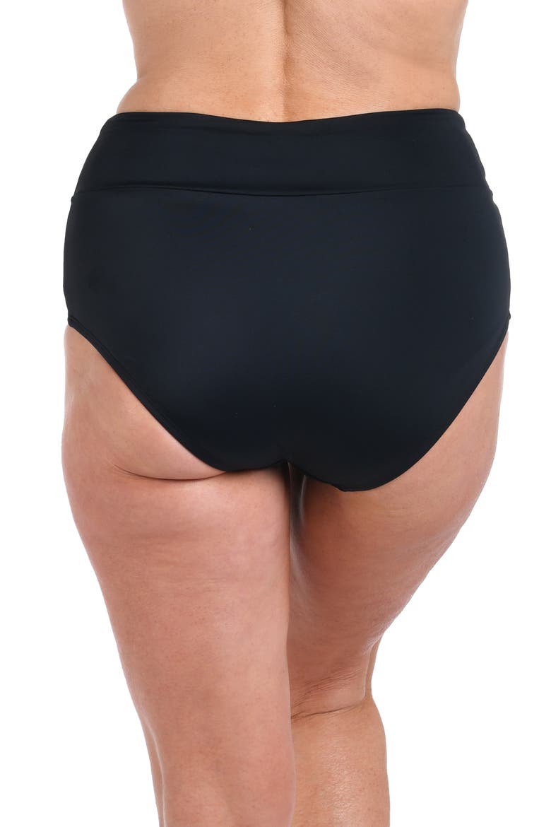 Wide Waist Bikini Bottoms, Alternate, color, BLACK