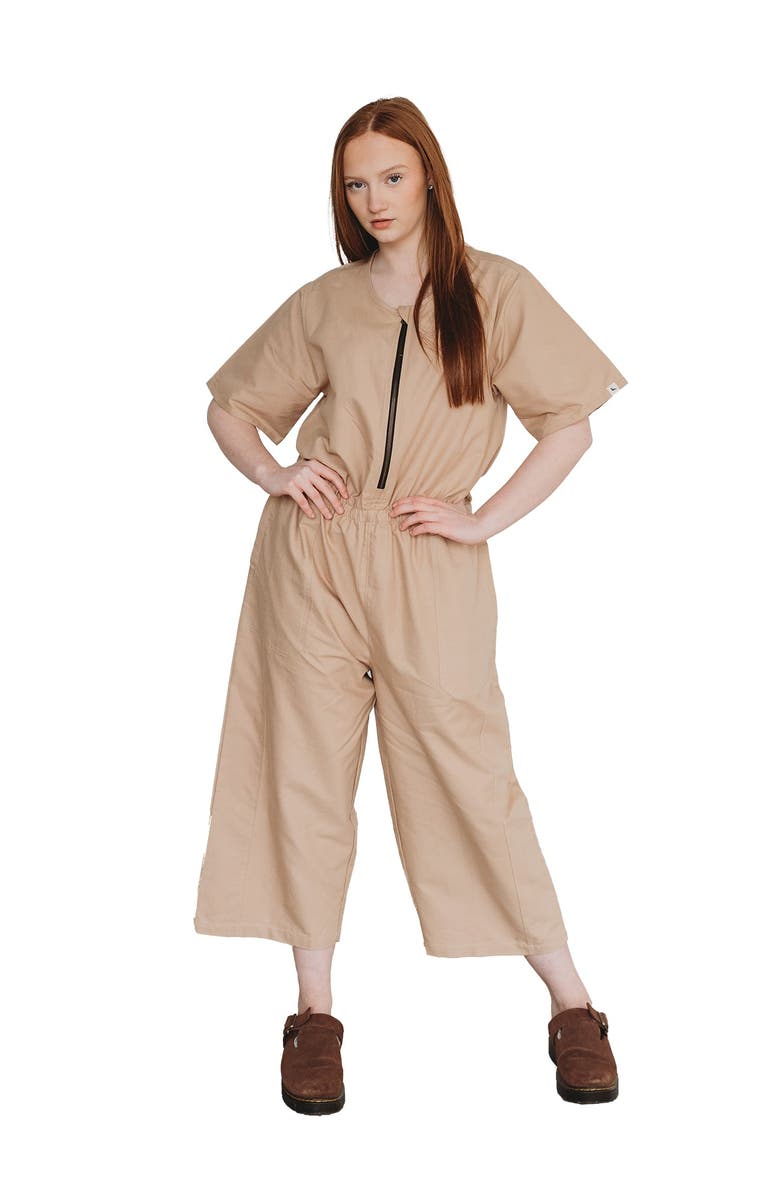 Turtledove London Organic Cotton Ethel Jumpsuit, Main, color, Brown