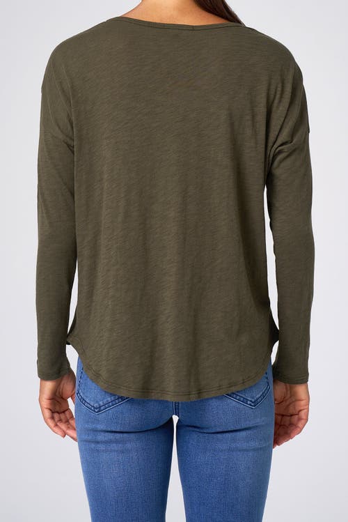 Franne Golde Slub Jersey Relaxed Long Sleeve Tee In Multi