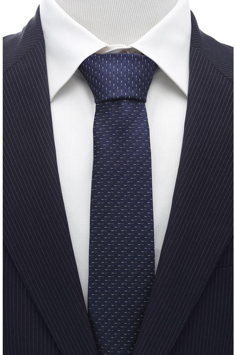 Stripe Silk Tie, Alternate, color, BLUE