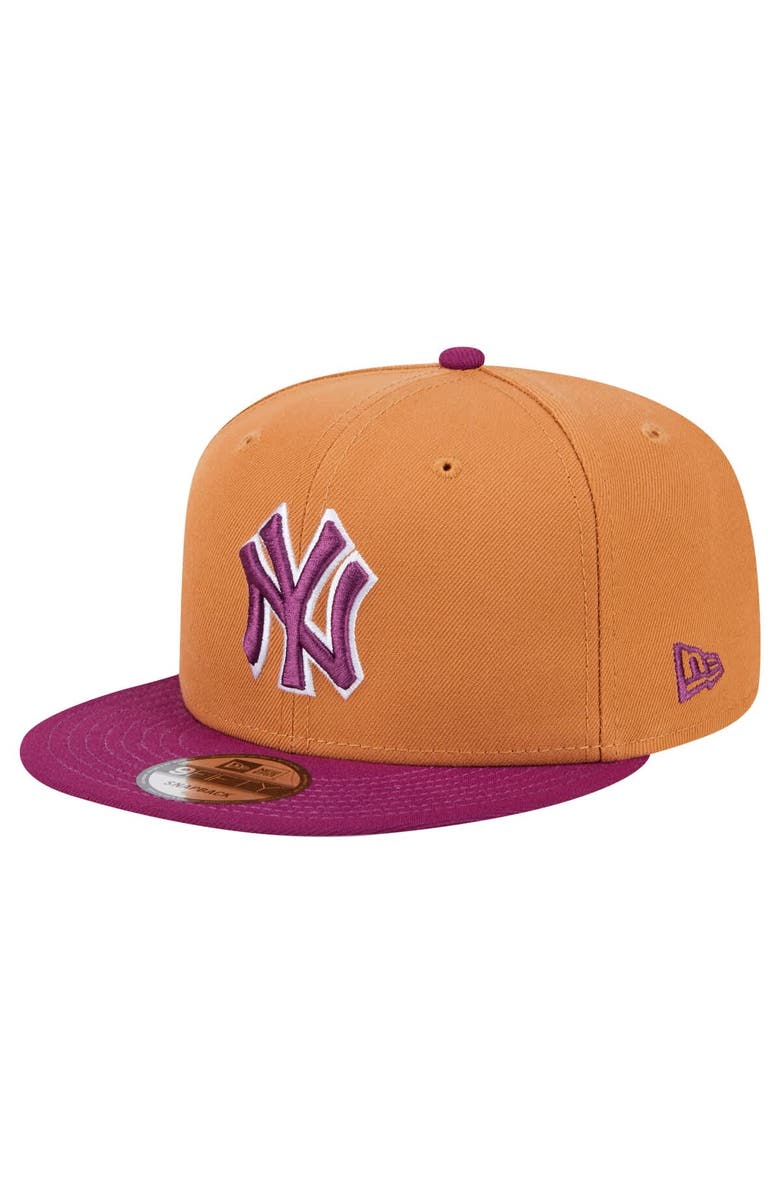 New Era Men's New Era Brown/Purple New York Yankees Color Pack Two-Tone 9FIFTY Snapback Hat, Main, color, Brown