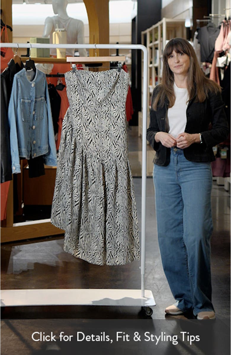 Strapless Asymmetric Hem Cotton Maxi Dress, sales video thumbnail