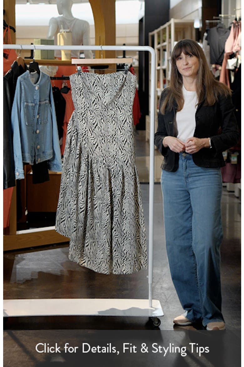 Strapless Asymmetric Hem Cotton Maxi Dress video