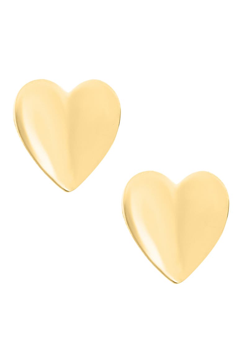 14k Gold Heart Earrings, Main, color, GOLD