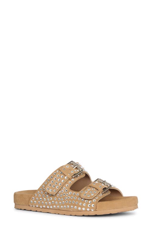 Saint G Riena Embellished Slide Sandal In Beige