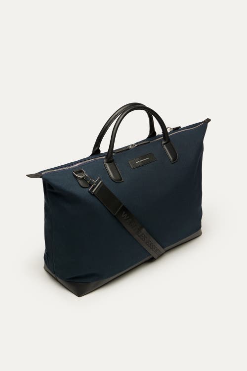Want Les Essentiels De La Vie Want Les Essentiels Hartsfield Organic Cotton Canvas Weekender Bag In Navy