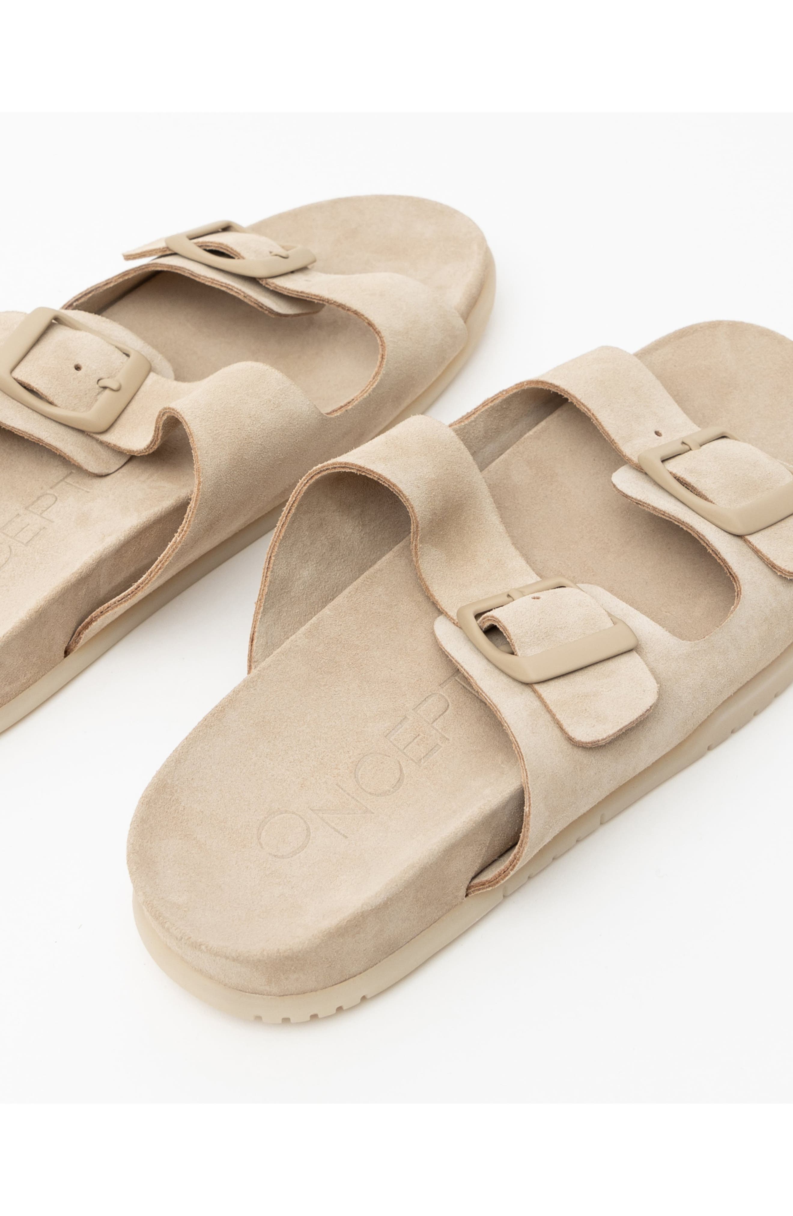 Savannah Buckle Slide Sandal, Alternate, color, SAND CASTLE