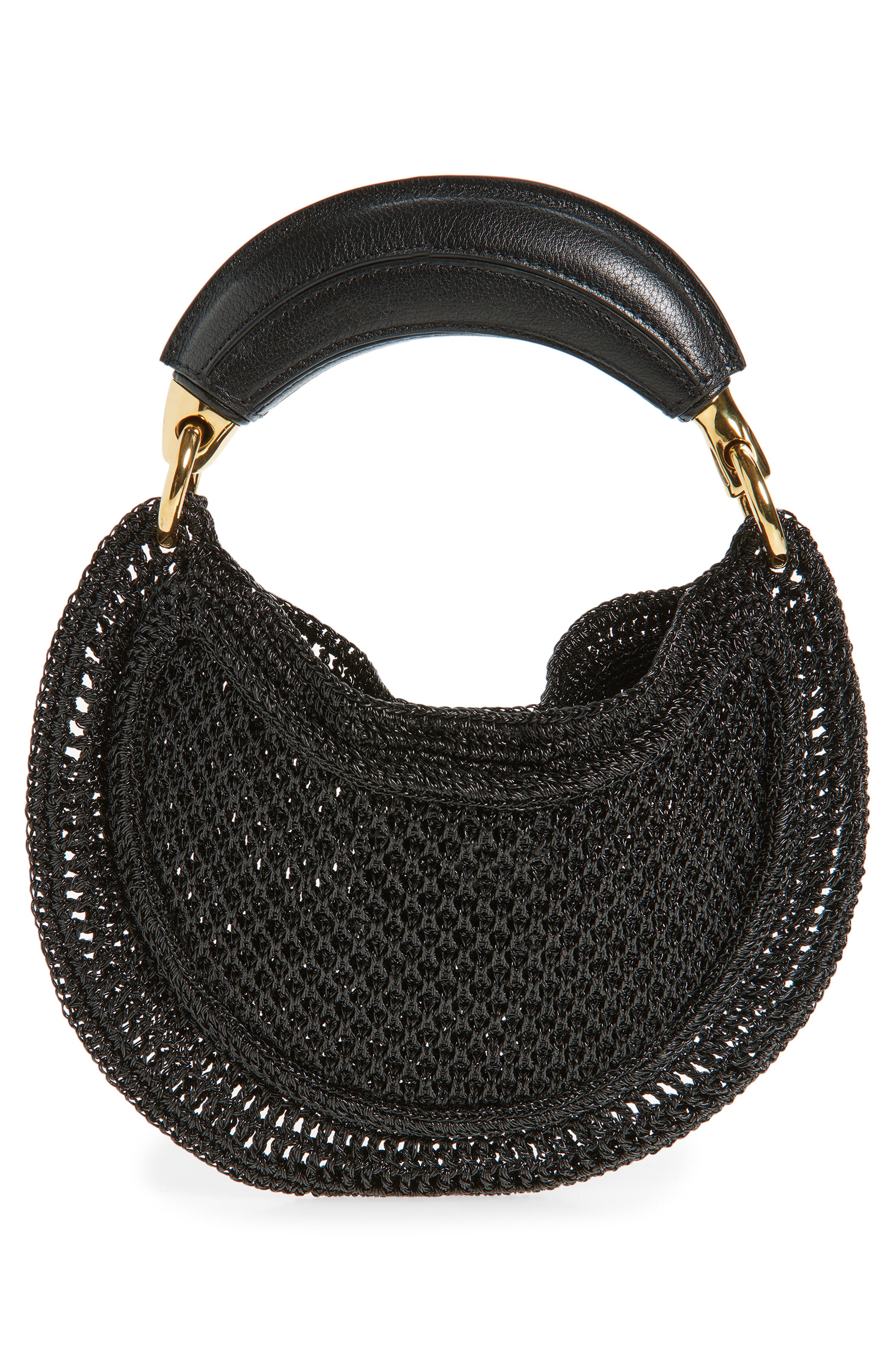 Chloé Summer Banana Raffia Hobo Bag, Alternate, color, Black