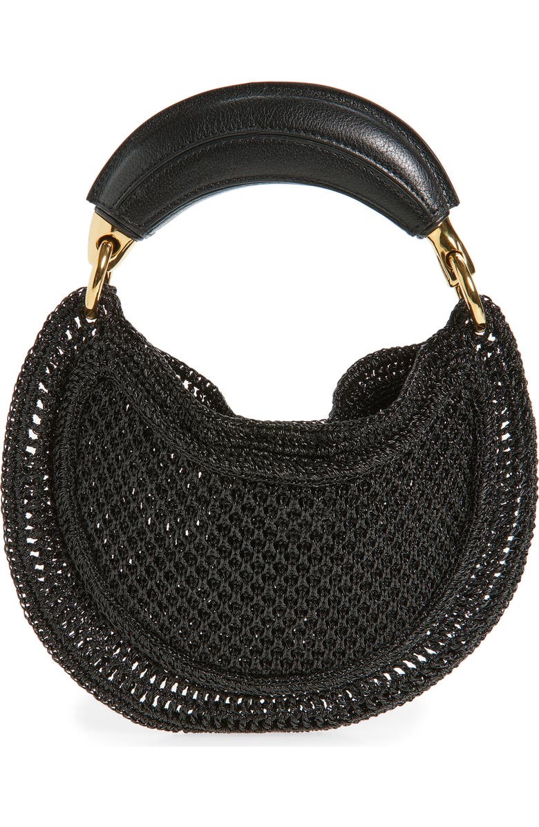 Chloé Summer Banana Raffia Hobo Bag, Alternate, color, Black