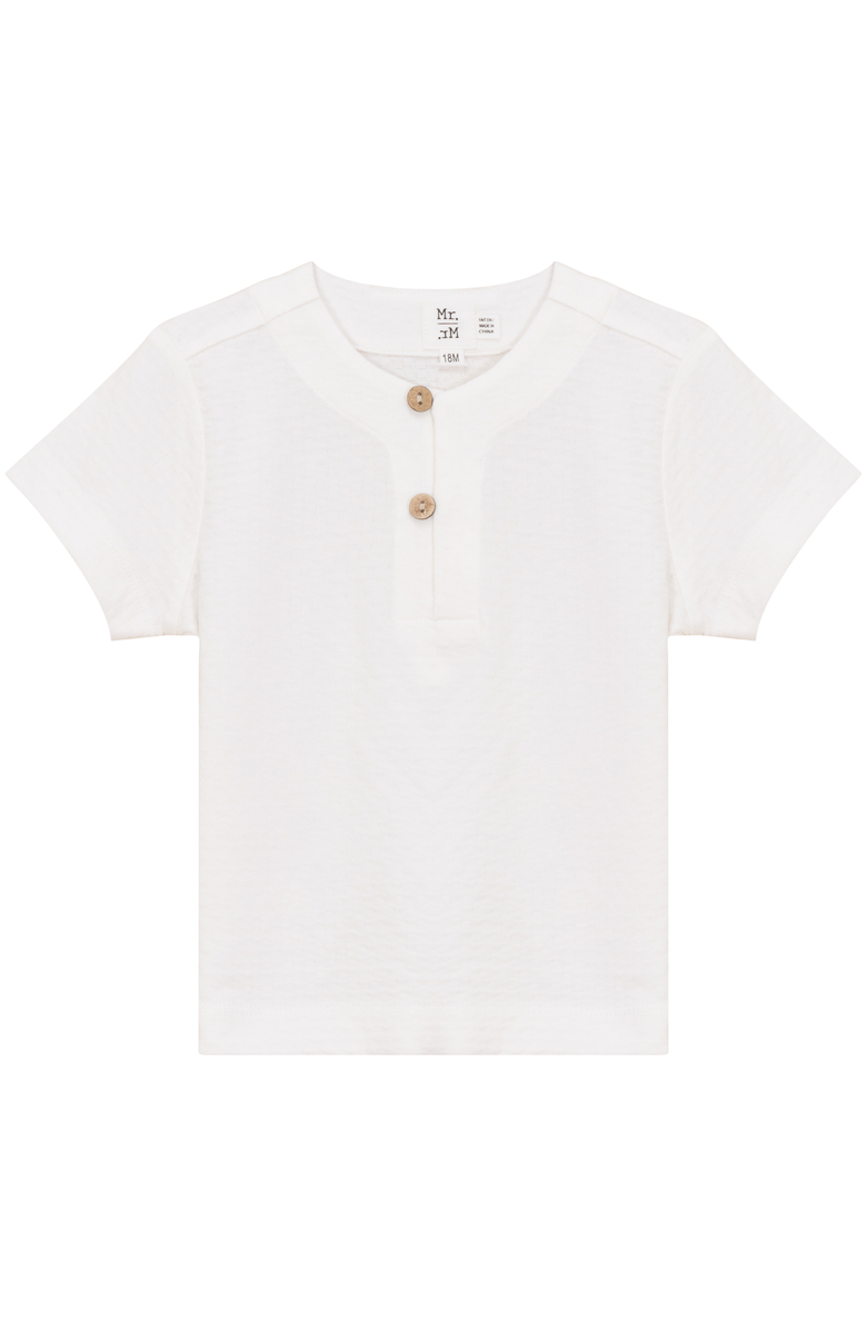 Mr. Mr. Checkered Short Sleeve Button Up Top, Main, color, White