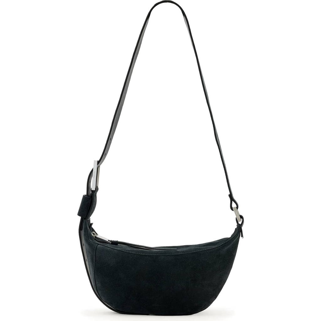 Allsaints Luna Suede Crossbody Bag In Blue
