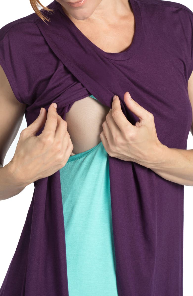 Savi Mom Lille Layered Maternity/Nursing Sheath Dress, Alternate, color, 