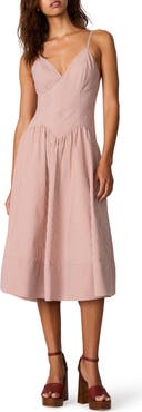 Steve Madden Una Stripe Seersucker Midi Dress