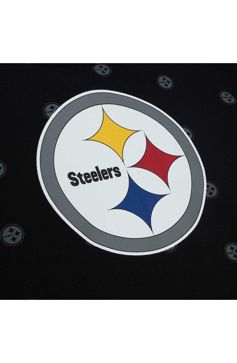 Mitchell & Ness Men's Mitchell & Ness Black Pittsburgh Steelers Allover Print Fleece Pullover Hoodie, Alternate, color, Black