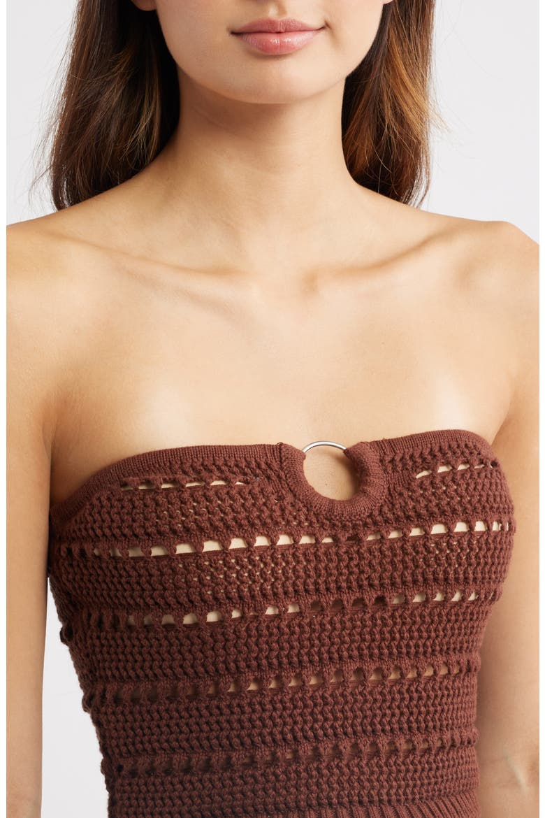 Oriana O-Ring Tube Top, Alternate, color, BROWN