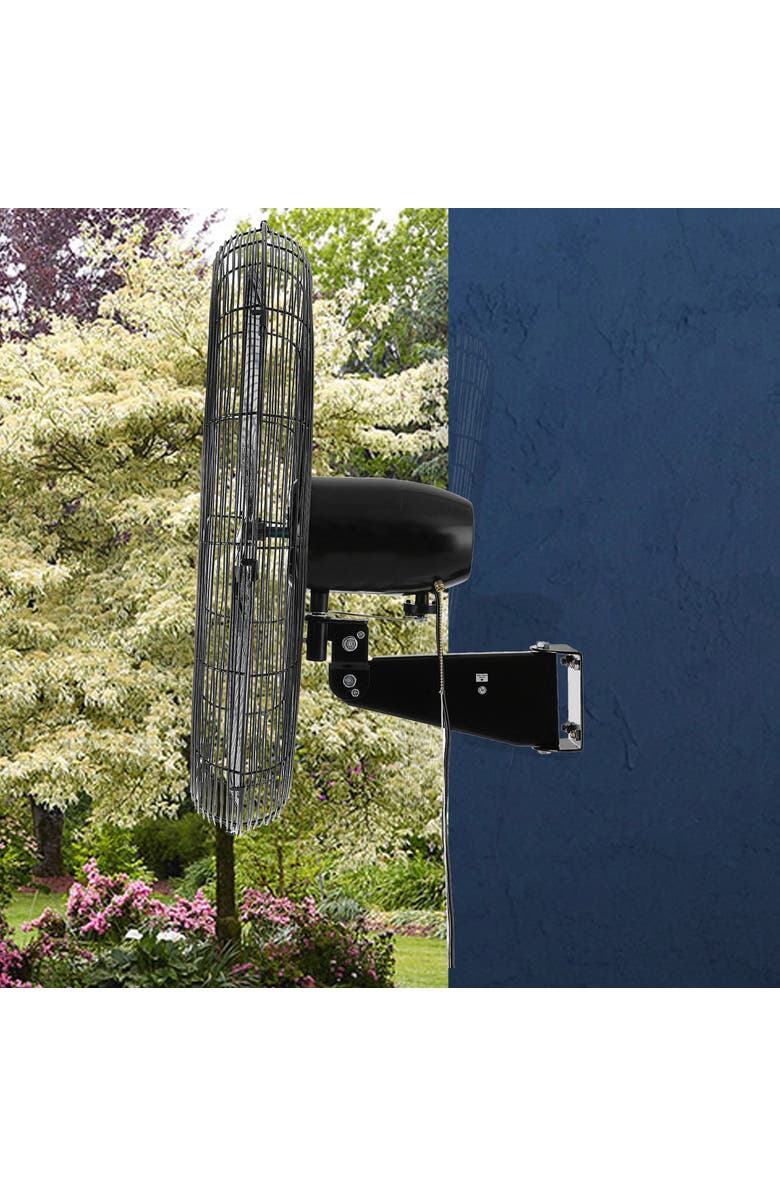 Vie Air Tilting Wall Mountable Heavy Duty Commercial Strength Oscillating Fan, Alternate, color, Black