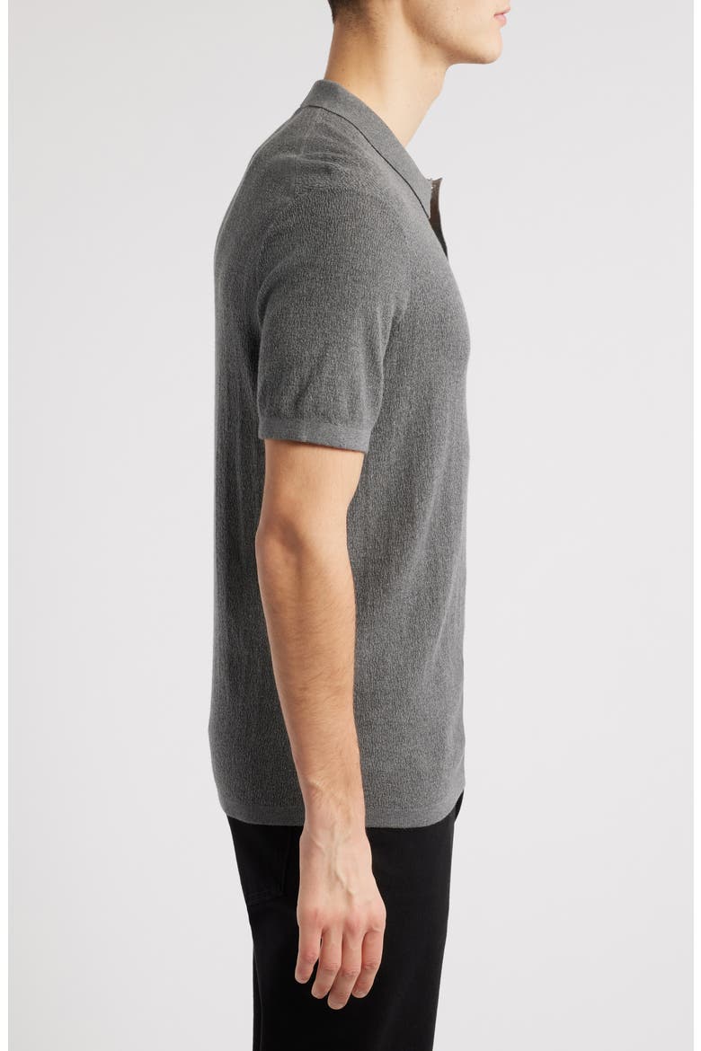 Neo Short Sleeve Polo Sweater, Alternate, color, DARK GREY