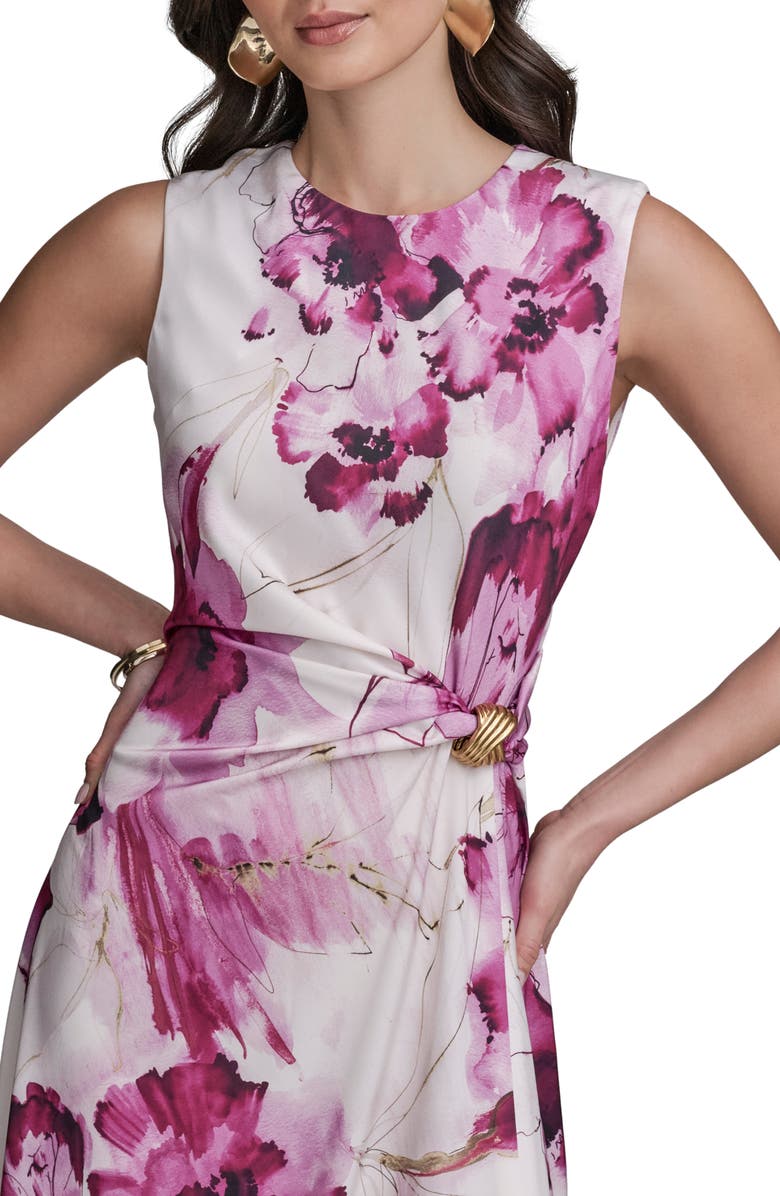Donna Karan New York Floral Print Sleeveless Midi Dress, Alternate, color,