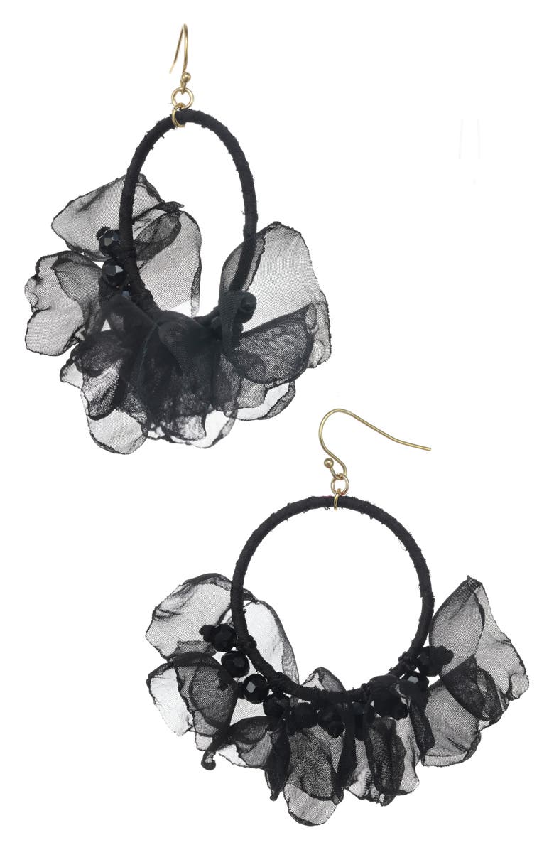 Stella + Ruby Melody Chiffon Hoop Earrings, Main, color, 