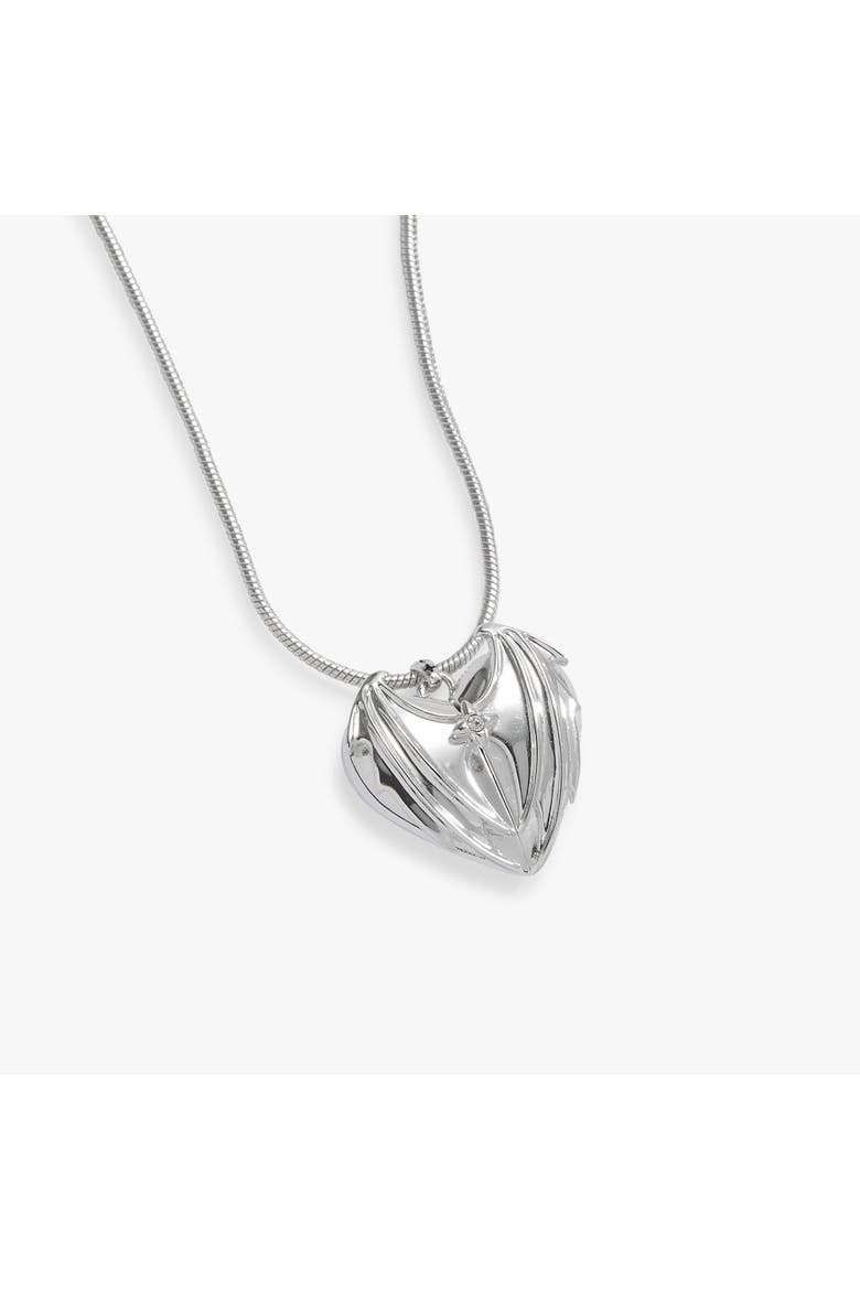 A Court of Thorns and Roses Velaris Heart Locket Necklace, Alternate, color, Silver
