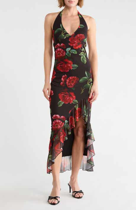 Halter High Low Maxi Dress