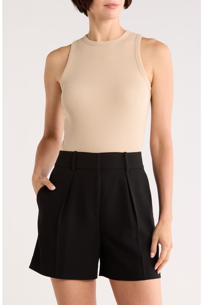 Fitted Rib Stretch Organic Cotton Tank, Main, color, SAND