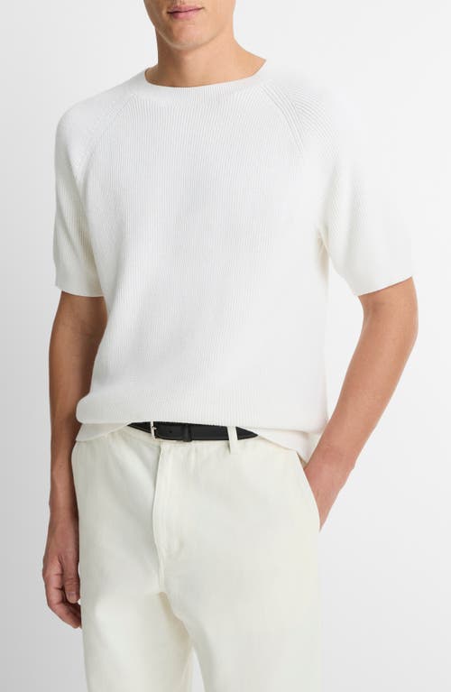 Vince Milano Short Sleeve Crewneck Sweater In Off White