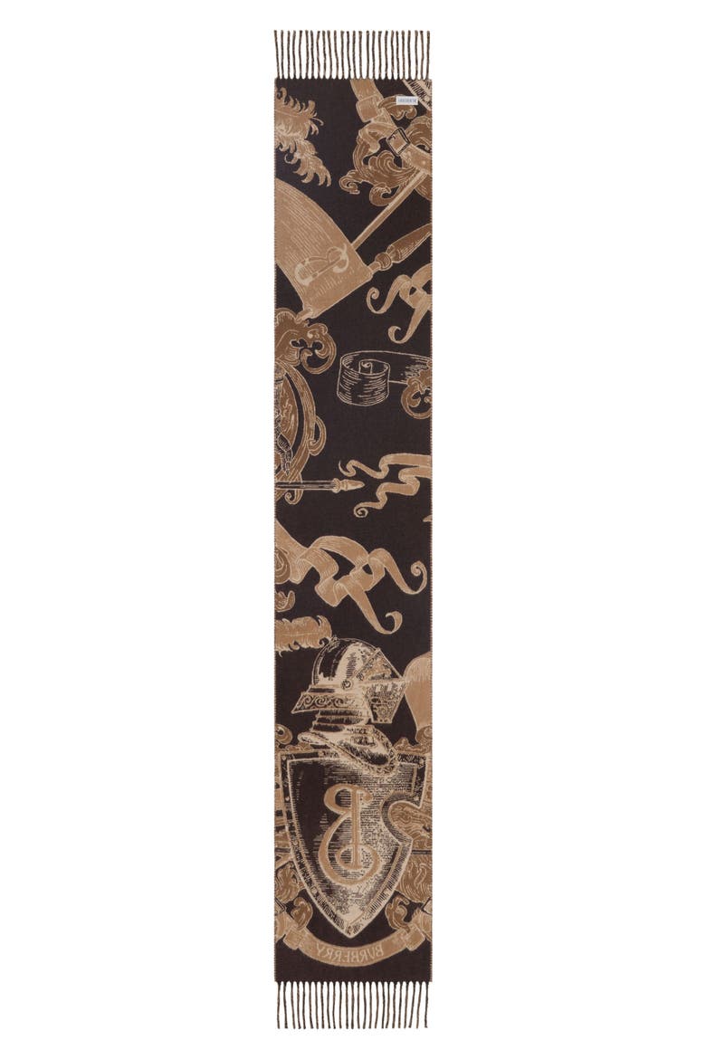 Etched Knight Cashmere Scarf, Alternate, color, SAND
